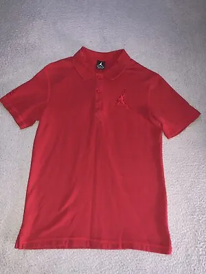 Air Jordan Shirt Mens Medium Jumpman Polo Golf Red Short Sleeve Embroidered 23 • $21
