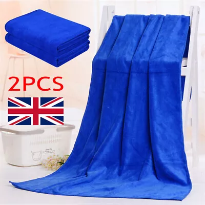 2X Extra Large Microfibre Lightweight Beach Towel Quick Dry Travel Bath Sheet UK • £7.49