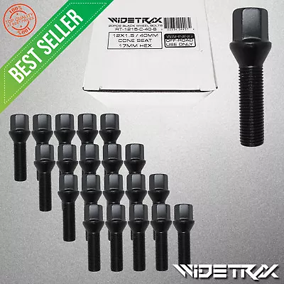 (20) 12x1.5 Black Wheel Lug Bolts Studs Locks 40mm Shank For Mercedes Audi VW • $39.49