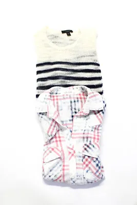 Bella Dahl J Crew Womens Cotton Shirt Sweater Multicolor Beige Size XS S Lot 2 • $40.81
