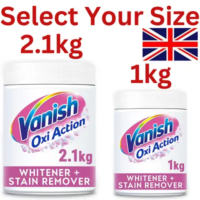 Vanish Oxi Action Laundry Whitener & Stain Remover Powder For Whites 1kg-2.1kg • £12.89