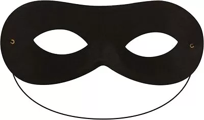 Black Domino Eye Mask Superhero Fancy Dress Robber Bandit Masquerade Party Uk • £3.10