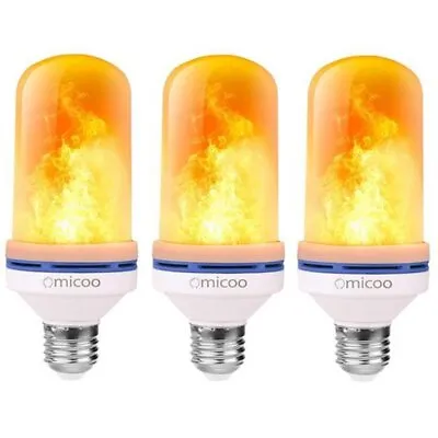 3x Omicoo E26 E27 LED Flame Effect Fire Bulb Flickering Atmosphere Light 3 Modes • $17.57