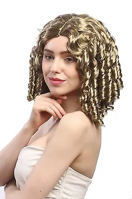 Wig Ladies Carnival Cosplay Gothic Lolita Baroque Centre Parting Blonde Curls • £8.62