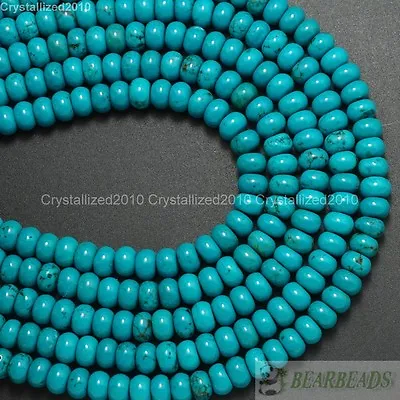 Natural Turquoise Gemstone Rondelle Spacer Beads 3mm 4mm 6mm 8mm 10mm 12mm 16  • $5.72