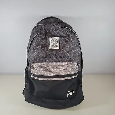 Victorias Secret Backpack Pink Brand Black And Gray With Zipper • $17.96