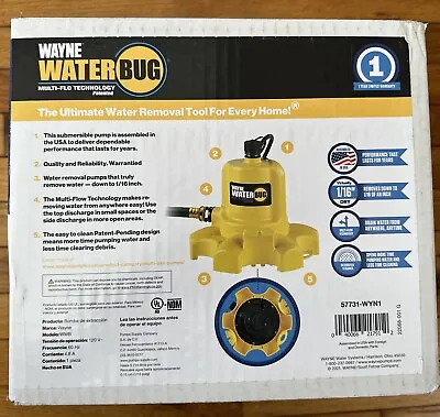 Wayne WWB WaterBUG Submersible Pump With Multi-Flo Technology • $99.99