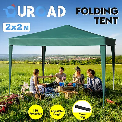 2x2M Gazebo Pop Up Outdoor Camping Marquee Wedding Party Shade Canopy Tent Green • $82.90