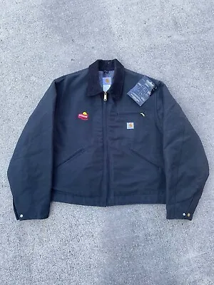 $189 • Buy Vintage Carhartt Detroit Jacket J01 Frito Lays Carhartt Jacket Large Black NWT