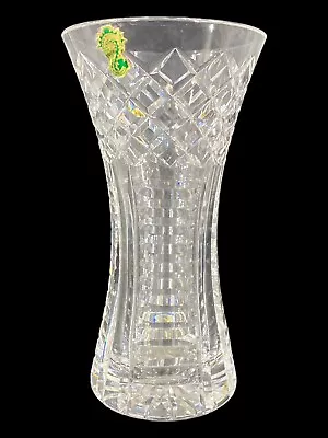 Waterford Cut Crystal Vase 8  Criss Cross Diamond • $43.99