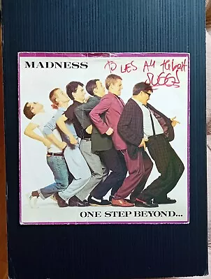 MADNESS SUGGS  Genuine  Signed 7in Vinyl Cover ONE STEP BEYOND  Signed By  SUGGS • £28