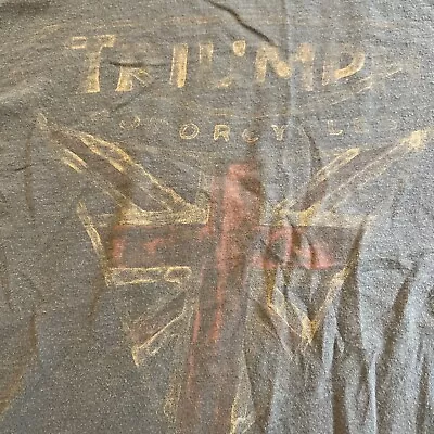 Vintage Triumph Motorcycles Flag Logo Gray Shirt Small Lucky Brand Biker Racer • $19.99