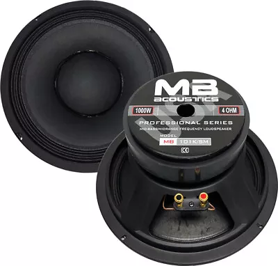 One 10  Midrange Speaker 1000 Watts 4 Ohm MB Acoustics Car & Pro Audio • $37.50