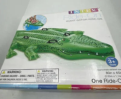 Intex Giant Gator Ride On Sealed Inflatable Pool Toy Vintage 2014  80  X 45 • $103.54