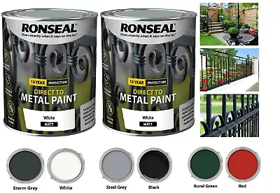 Ronseal Direct To Metal Rust Garden Shed Fence Interior Exterior Paint All Sizes • £46.59