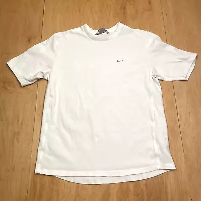 Vintage Y2K Nike White Large Short Sleeve Blank Logo T-Shirt • $14.99