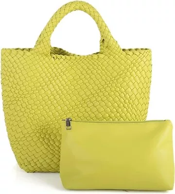 Woven Bag Vegan Leather New With Makeup Bag. FREE SHIP • $39.99