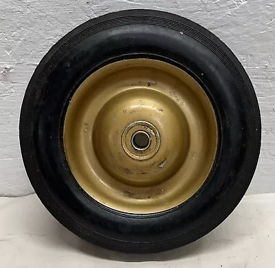 1 VINTAGE METAL WAGON CART Wheel Hard Rubber Dolly 8” 1/2” Id Axel • $14.99