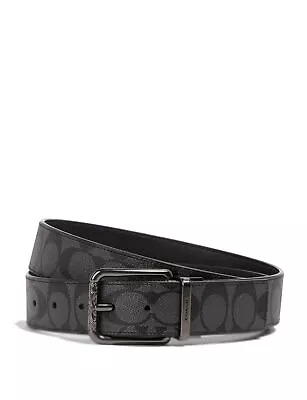 Coach Mens Harness Buckle Cut-To-Size Reversible Belt 38mm • $59.99