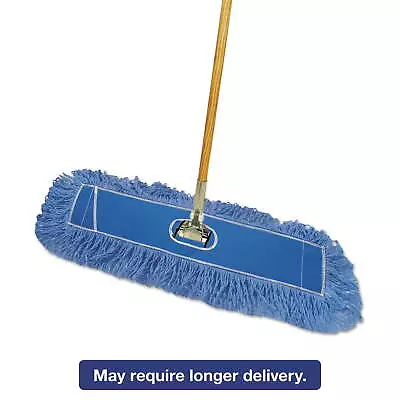 Boardwalk Dry Mop Kit 24 X 5 Blue Synthetic Head 60  Natural Wood/Metal Handle • $29.75