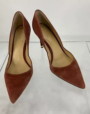 MICHAEL Michael Kors Brick Red Suede Pointed-Toe D'Orsay Pumps Size 7.5 • $20