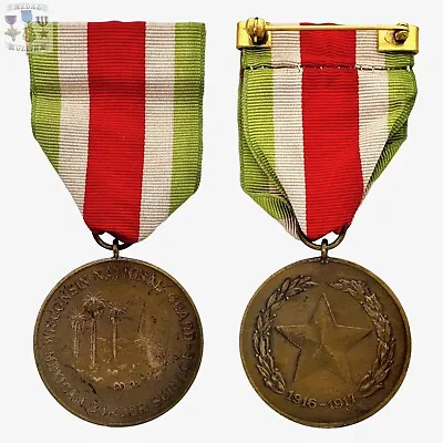 1916-1917 U.s. Army Wisconsin National Guard Mexican Border Service Medal Ww1 • $44.99