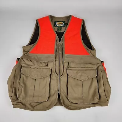 $49.95 • Buy Cabelas Mens Upland Hunting Vest Game Pouch Pockets Tan Blaze Orange Size Small