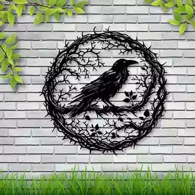 Gothic Artwork Metal Raven Wall Art Birds On Branch Wall Decor • $18.09