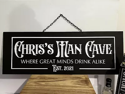 Personalised Man Cave Wooden Sign Plaque Country Beer BarGARAGEShed • $59.99