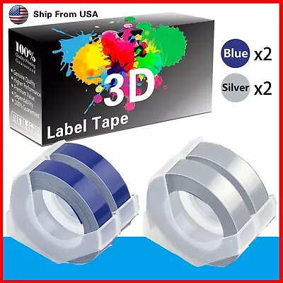 (2Blue+2Silver) LabelTape 3D Fit For Dymo Maxi 1755 Label Makers • $12.99