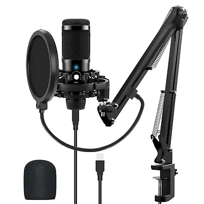 Microphone Boom Arm Stand Desk Mount With Pop Filter For Blue Yeti Snowball MIC • £27.59