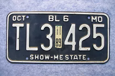 1989 Missouri License Plate Original Paint Truck # Tl3-425. • $14.95