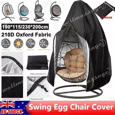 Waterproof Hanging Swing Egg Chair Cover Furniture Garden Rattan Outdoor Rain OZ • $19.85
