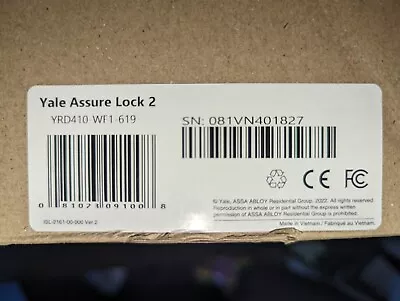 Yale Assure Lock 2 Smart Lock YRD410-BLE-619 Satin Nickel • $84.99