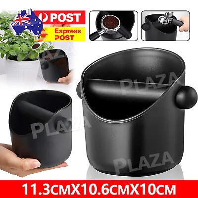$15.95 • Buy Coffee Waste Container Grinds Knock Box Tamper Tube Bin Black Bucket OZ