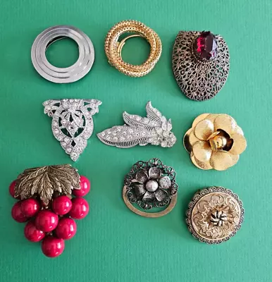 Vintage And Antique Scarf/Dress Clips - Lot Of 9 • $15