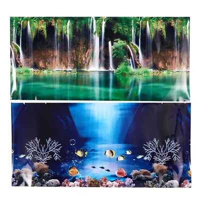 $9.39 • Buy Blue Fresh Sea Background Aquarium Ocean Landscape Poster Fish Tank Backgro G1A6