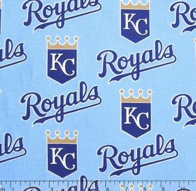 1/4 Yard 9”x58” Kansas City Royals Light Blue MLB Baseball Cotton Quilt Fabric • $3.99