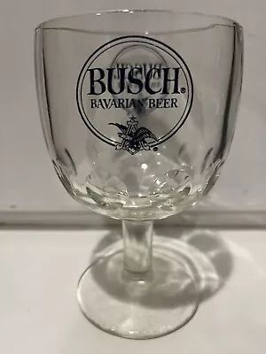 Vintage Busch Beer Goblet Thumbprint Stemmed Schooner Glass 6 1/8” • $7