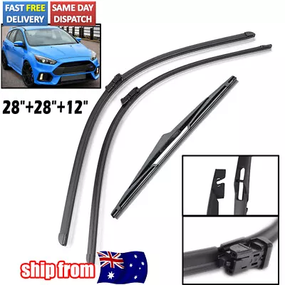 Front Pair + Rear Windscreen Wiper Blades Set For Ford Focus LW LZ 2012 - 2018 • $20.99