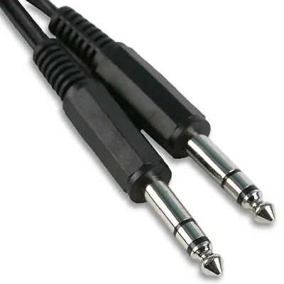 6.35mm Stereo Jack To Jack Cable 1/4  6.35mm Lead 50cm 1m 1.5m 2m 3m 5m 6m 10m • £3.21