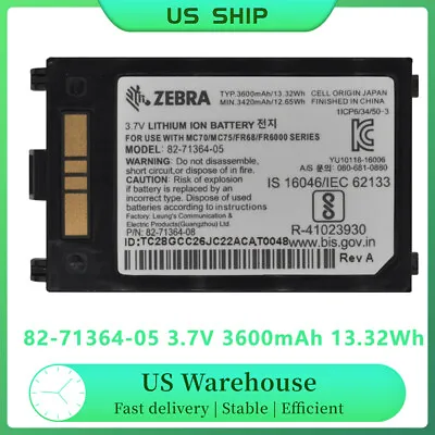 82-71364-05 Battery For Motorola Symbol Zebra MC70 MC75 MC75A MC7004 MC7090 FR66 • $49.99