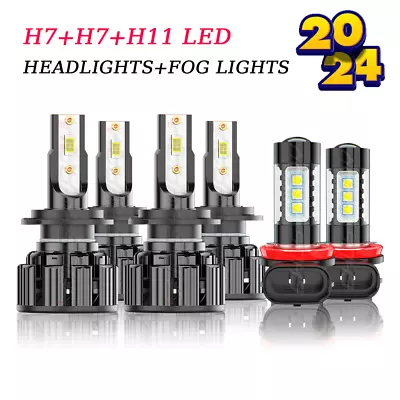 For Ford Fusion 2011-2016 6x LED Headlights Hi/Lo Beam Fog Light Bulbs Kit 6000K • $35.99