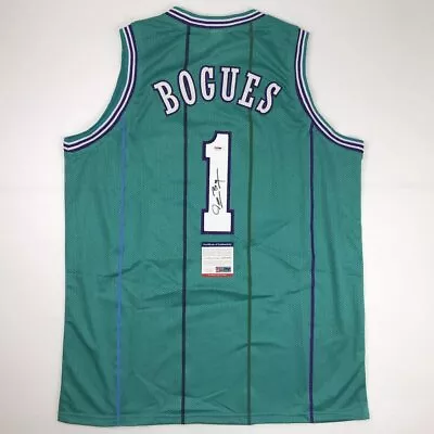 Autographed/Signed MUGGSY BOGUES Charlotte Teal Basketball Jersey PSA/DNA COA • $94.99