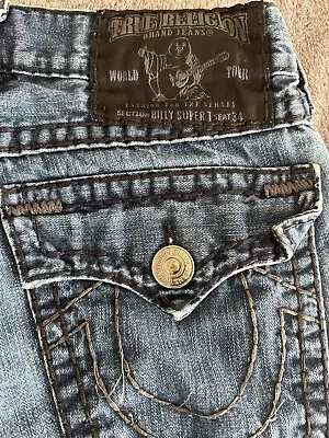 True Religion Jeans Mens Billy Super T Denim Pants Made In USA 30X29 Big Stitch • $48