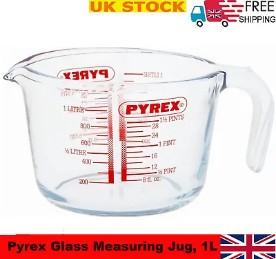 £6.88 • Buy Pyrex Clear Class Measuring Jug 1 Litre Transparent Kitchen Baking Cooking
