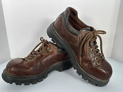 Vintage 90’s GBX Brown Leather Chunky Lace Up Shoes Men’s Size 10.5 • $40