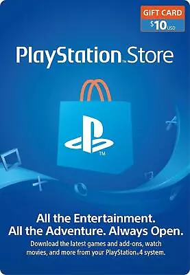 Sony US Playstation Network Playstation Store PSN USD 10 Dollar Code PS5 PS4 • $14.50