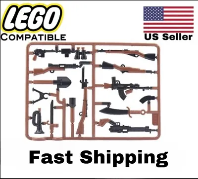 Lego WW2 Weapons 16 PC Lot Multi Colored Guns & Accessories -Warrior Bricks • $8.35