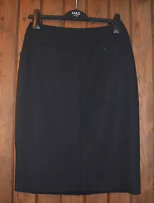 Marks And Spencer Black Pencil Skirt Size 10 • £5